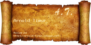 Arnold Timur névjegykártya